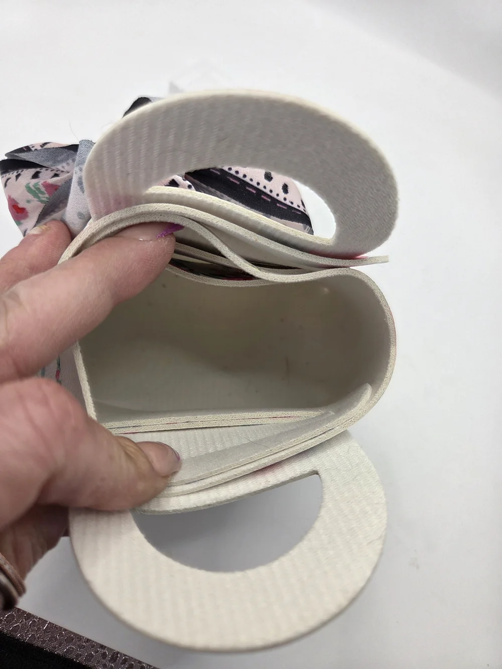 Cath Kidston White Pink Floral Mini Compact Coin Tote Bag